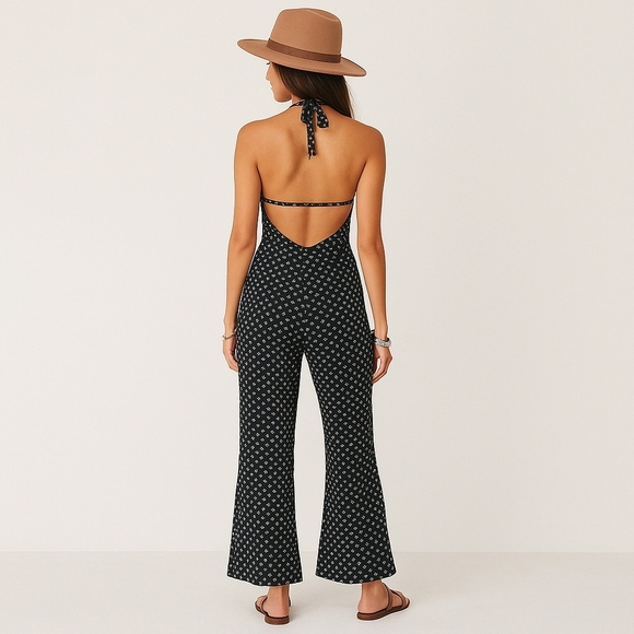 Nasty Gal Black Polka Dot Halter Jumpsuit – Size 10 – NWT - Picture 4 of 6
